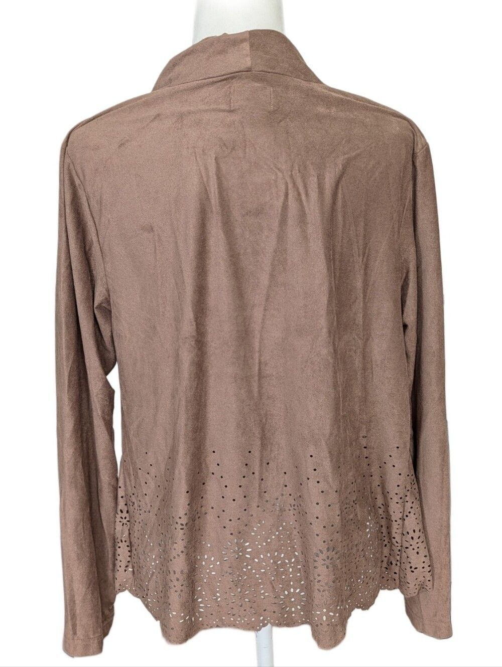 Ariat Womens Brown Open Front Faux Suede Boho Western Cardigan Size Large - Picture 2 of 11